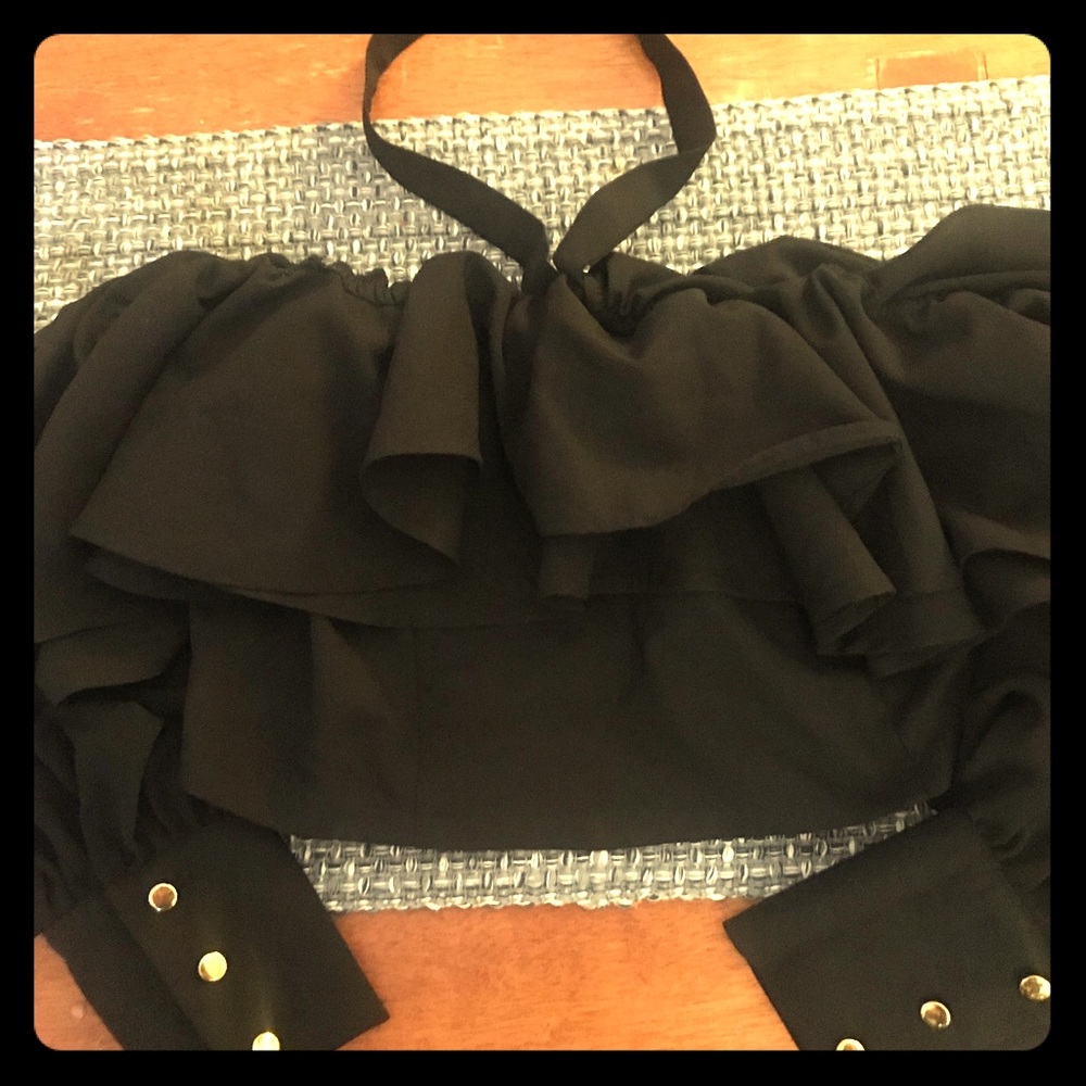 Black Halter Crop Top